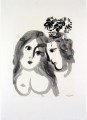 The Lovers ink on paper contemporary Marc Chagall